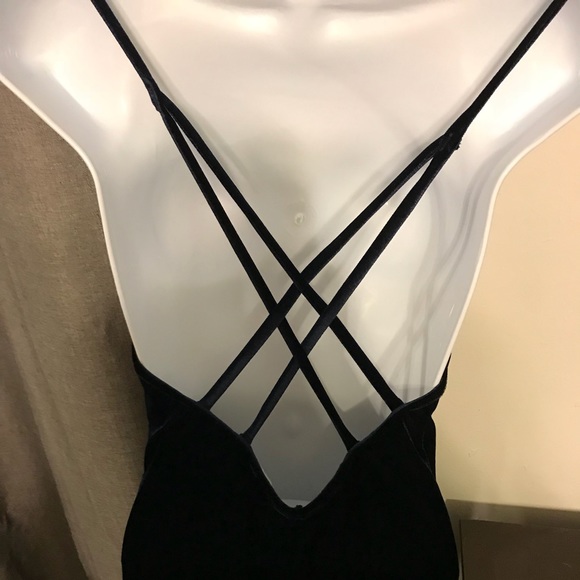 Blue velvet jumpsuit - Picture 4 of 7